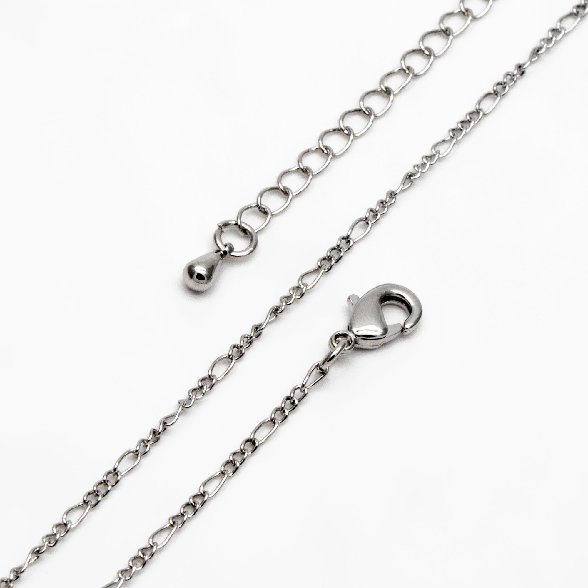 Gold/ Silver Tone Figaro Chains 1.6mm, Finished Bracelet/ Anklet/ Necklace with Extender Chain, Ready to Wear (#LK-168)